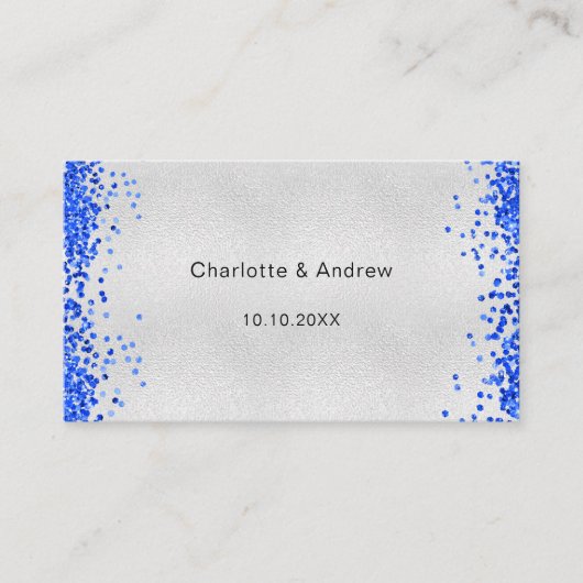 Silver Blue Hochzeitsreaktion Website QR Code UAWG Begleitkarte (Vorderseite)