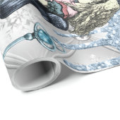 Silver Blue Ice Alice im Wunderland Geschenkpapier (Rolleneckpunkt)