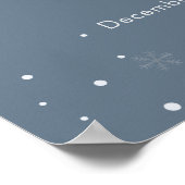 Silver Blue Magical Snowflake Baby Shower Welcome  Poster (Ecke)