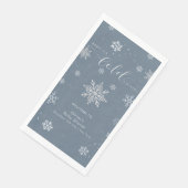 Silver Blue Magical Snowflake Baby Shower Welcome  Serviette (Ecke)