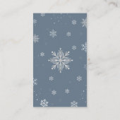 Silver Blue Magical Snowflake Books Baby Shower  Begleitkarte (Rückseite)