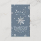 Silver Blue Magical Snowflake Books Baby Shower  Begleitkarte (Vorderseite)