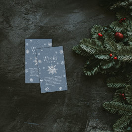 Silver Blue Magical Snowflake Books Baby Shower  Begleitkarte