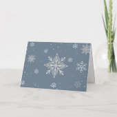 Silver Blue Magical Winter Snowflake Baby Shower  Dankeskarte (Rückseite)