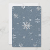 Silver Blue Magical Winter Snowflake Baby Shower Einladung (Rückseite)