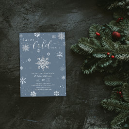 Silver Blue Magical Winter Snowflake Baby Shower  Einladung