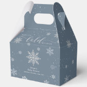 Silver Blue Magical Winter Snowflake Baby Shower Geschenkschachtel (Rückseite)
