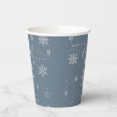 Silver Blue Magical Winter Snowflake Baby Shower  Pappbecher (Links)