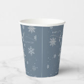 Silver Blue Magical Winter Snowflake Baby Shower  Pappbecher (Rechts)