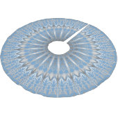 Silver Blue Mandala | Polyester Weihnachtsbaumdecke (Schrägansicht)
