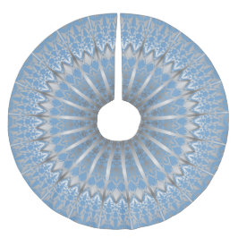 Silver Blue Mandala | Polyester Weihnachtsbaumdecke
