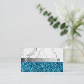 Silver Blue Marbour Diamond Coach Business Card Visitenkarte (Stehend Vorderseite)