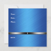 Silver Blue Mens 40. Geburtstag Party Man Einladung (Rückseite)