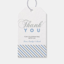 Silver & Blue | Modernes Gastgeschenk Danke Tags
