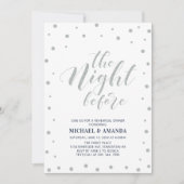 Silver & Blue | Modernes Typografie-Probe-Dinner Einladung (Vorderseite)
