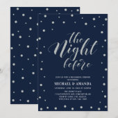Silver & Blue | Modernes Typografie-Probe-Dinner Einladung (Vorne/Hinten)