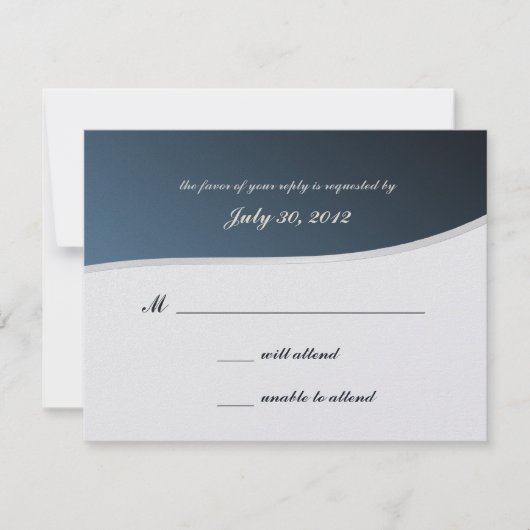 Silver Blue Music Bar Mitzvah/ Response Card RSVP Karte (Vorderseite)