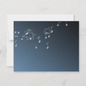 Silver Blue Music Response Card RSVP Karte (Rückseite)