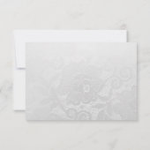 Silver Blue Navy Lace Vip Hochzeitsempfang Einladung (Rückseite)