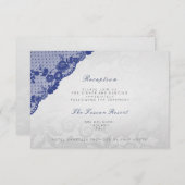 Silver Blue Navy Lace Vip Hochzeitsempfang Einladung (Vorne/Hinten)