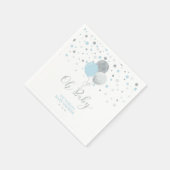Silver & Blue Oh Baby Dusche Serviette (Ecke)