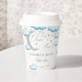 Silver Blue Over Moon Boy Baby Dusche Pappbecher