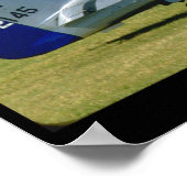 Silver & Blue, P51 Mustang, Side_WWII-Flugzeug Poster (Ecke)