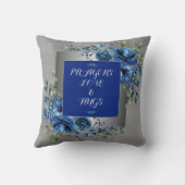 Silver & Blue Petal Symphony Kissen (Rückseite)