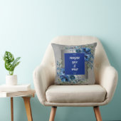 Silver & Blue Petal Symphony Throw Kissen (Stuhl )