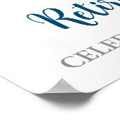 Silver Blue Retirement Party Custom 18x24 Foto Poster (Ecke)