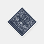 Silver Blue Royal Medieval Gold Sword Wedding Serviette (Ecke)