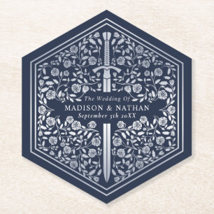 Silver Blue Royal Mittelalterliche Hochzeit Untersetzer