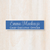 Silver Blue Script Door Sign for Office Türschild (Vorderseite )