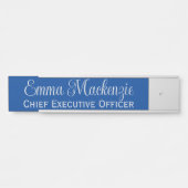 Silver Blue Script Door Sign for Office Türschild (Vorderseite )
