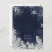 Silver blue snowflake Corporate Winter Wunderland3 Einladung (Rückseite)