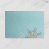 Silver Blue Snowflake Wedding Website Beipackkarte Begleitkarte (Rückseite)