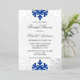 Silver Blue Snowflake Winter Brautparty Folieneinladung