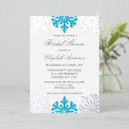 Silver Blue Snowflake Winter Brautparty Folieneinladung