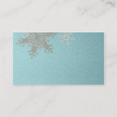 Silver Blue Snowflake Winter Hochzeiten Platzkarte (Rückseite)