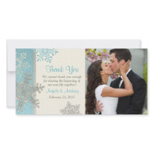 Silver Blue Snowflake Winter Wedding Danke