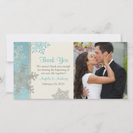 Silver Blue Snowflake Winter Wedding Danke