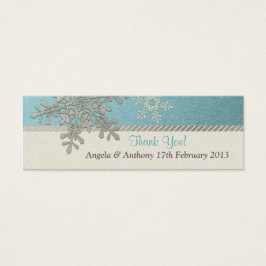 Silver Blue Snowflake Winter Wedding Favor Tags