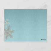 Silver Blue Snowflake Winter Wedding Table Card Postkarte (Rückseite)