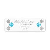 Silver Blue Snowflake Winterlabel (Vorne)