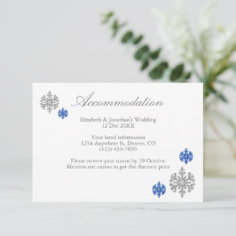 Silver Blue Snowflake Winterunterkunft Card Einladung