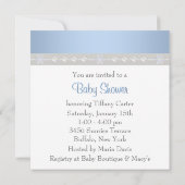 Silver Blue Snowflakes Baby Boy Shower Einladungen (Rückseite)