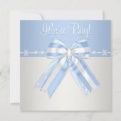 Silver Blue Snowflakes Baby Boy Shower Einladungen (Vorderseite)