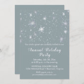 Silver Blue Snowflakes Schnee Weihnachten Party Einladung (Vorne/Hinten)