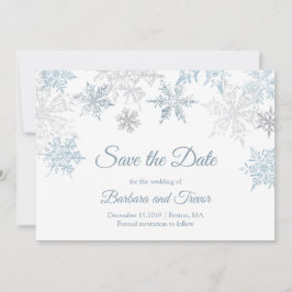 Silver Blue Snowflakes Weihnachten Winter Hochzeit Save The Date