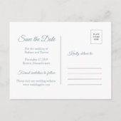 Silver Blue Snowflakes Winter Save the Date Ankündigungspostkarte (Rückseite)